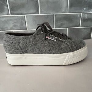 Superga Grey Wool Low Top Shoes Sneakers Unisex Euro 40 US men 7.5 US Women 9